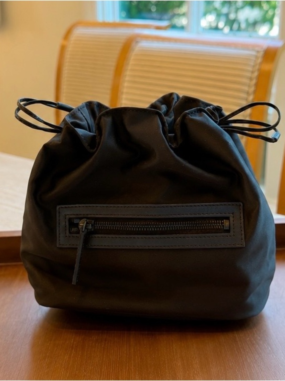 Brown Silk Drawstring Pouch Bag - Picture 2 of 5